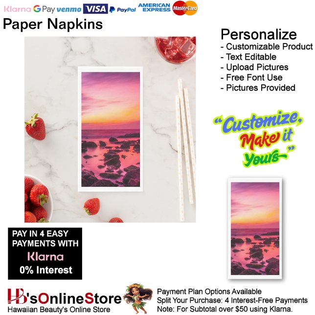 Sunset Beach Tables Kitchen Restaurant Decor 42 Napkin (Sunset Beach Tables Kitchen Restaurant Decor Paper Guest Towels 42.)