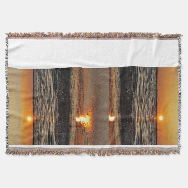 sunset beach throw blanket (Front)