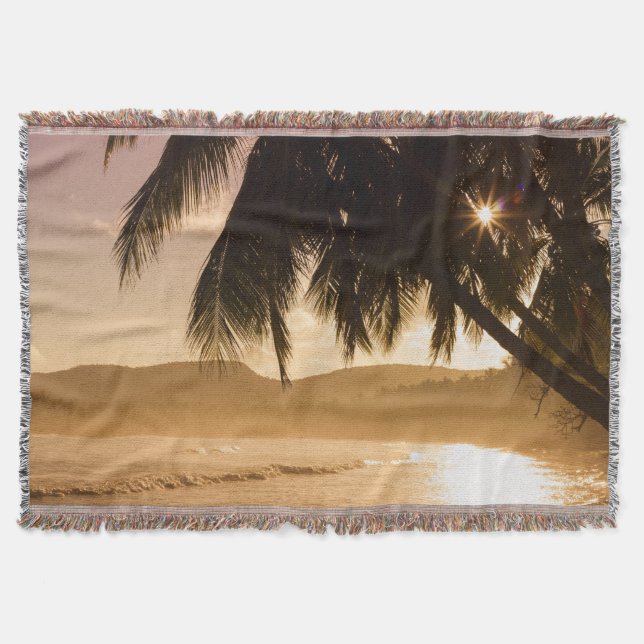 Sunset Beach Throw Blanket 11 (Front)
