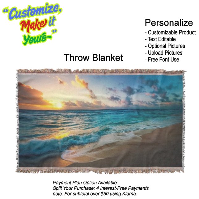 Sunset Beach Throw Blanket 19 (Sunset Beach Throw Blanket 19.)