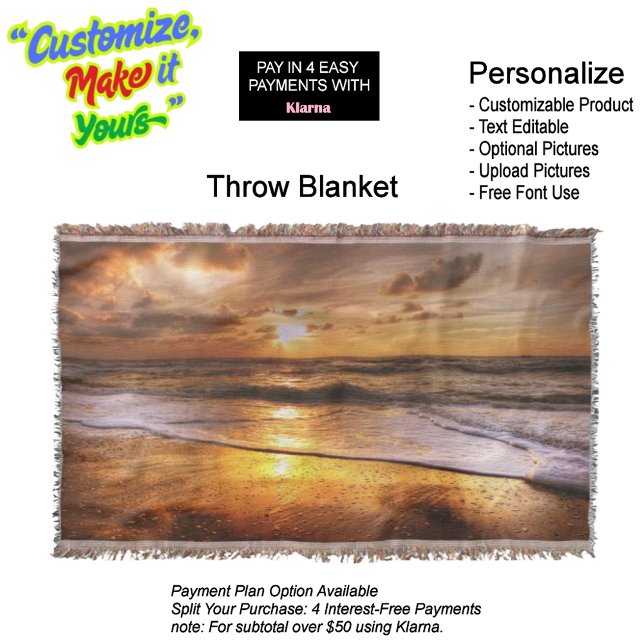 Sunset Beach Throw Blanket 44 (Sunset Beach Throw Blanket 44.)