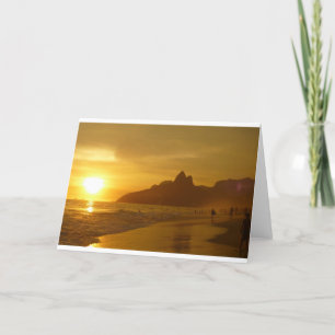Sunset Beach Tropical Ocean Water Peace Love Sand Card