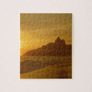 Sunset Beach Tropical Ocean Water Peace Love Sand Jigsaw Puzzle