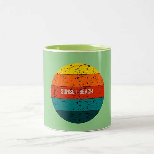 Sunset Beach Two-Tone Coffee Mug (Center)