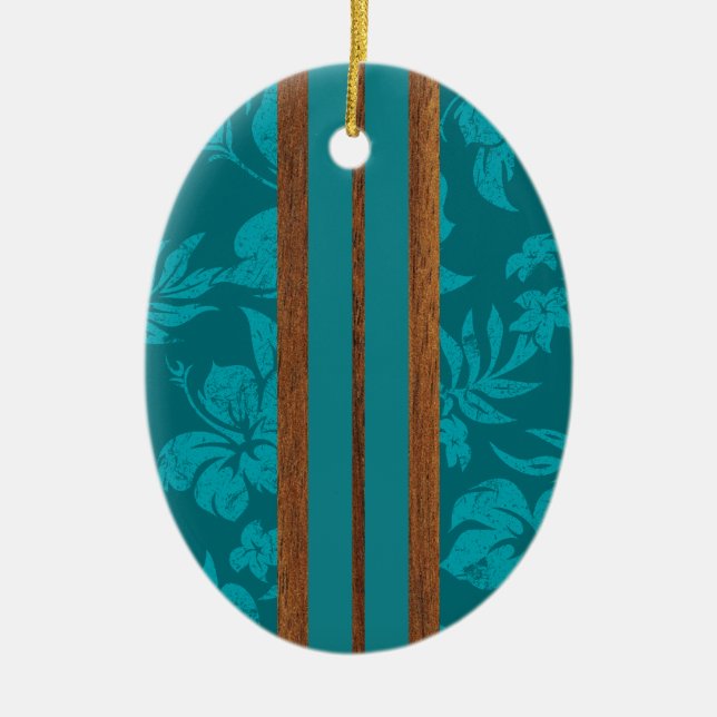 Sunset Beach Vintage Surfboard Ornament (Front)