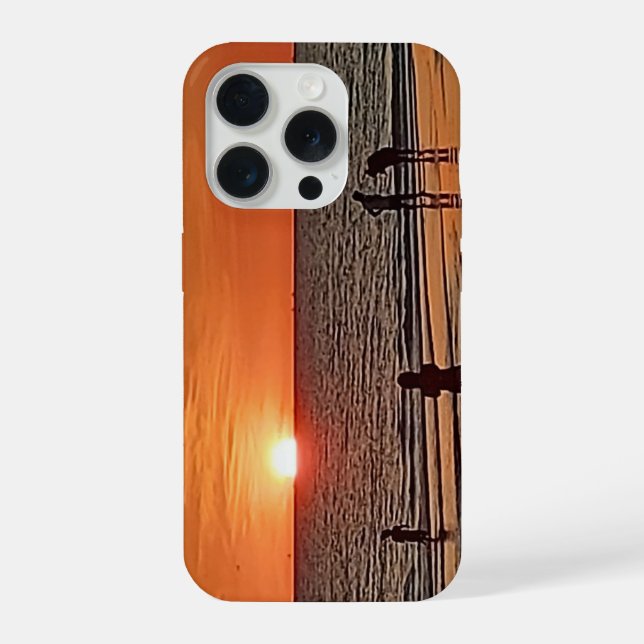 Sunset Beach Wall Art Coastal Ocean Decor iPhone Case (Back)