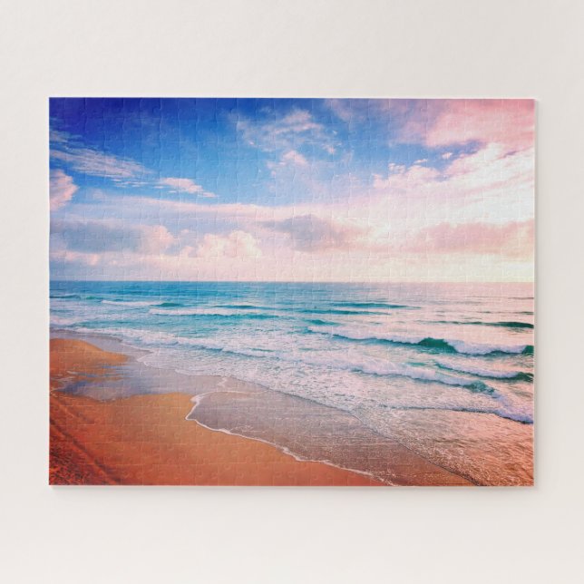 Sunset Beach Waves, Family Jigsaw Puzzle (Horizontal)