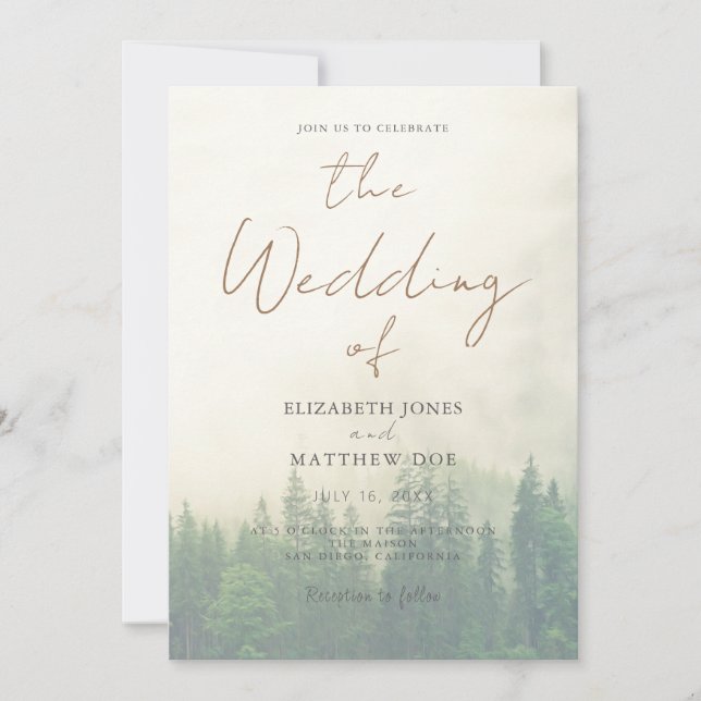 Sunset Beach Wedding Beachfront Wedding Invitation (Front)