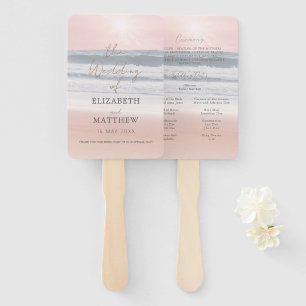 Sunset Beach Wedding Hand Fan