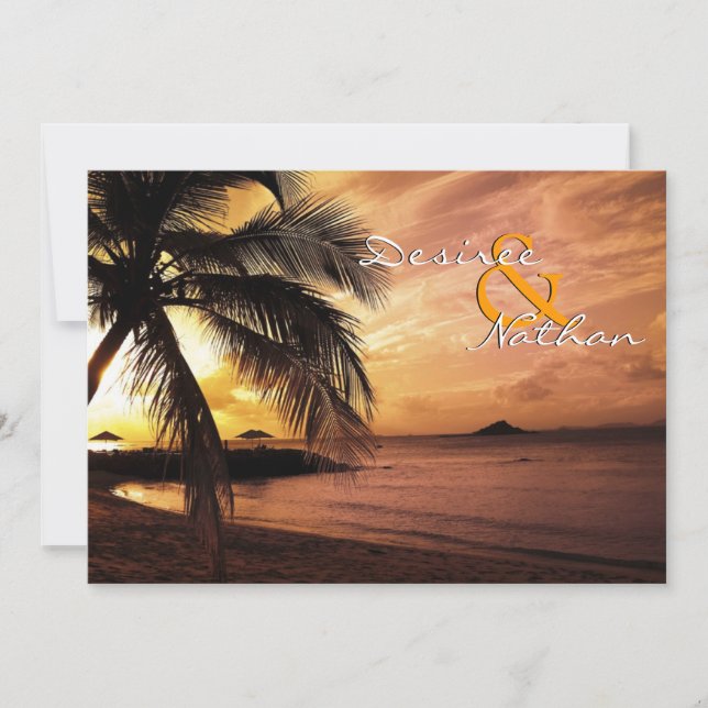 Sunset Beach Wedding Invitation (Front)