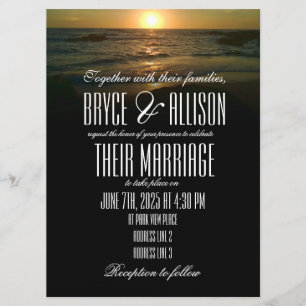 Sunset Beach Wedding Invitation
