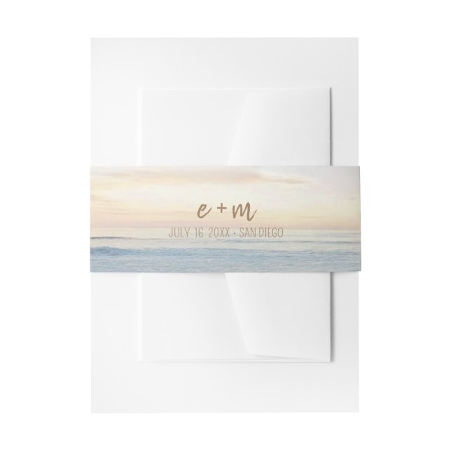 Sunset Beach Wedding Invitation Belly Band (Front Example)
