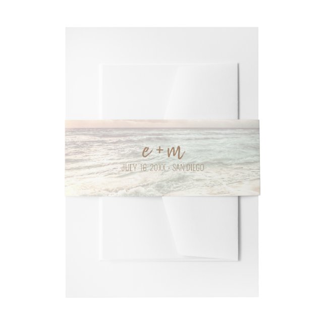 Sunset Beach Wedding Invitation Belly Band (Front Example)