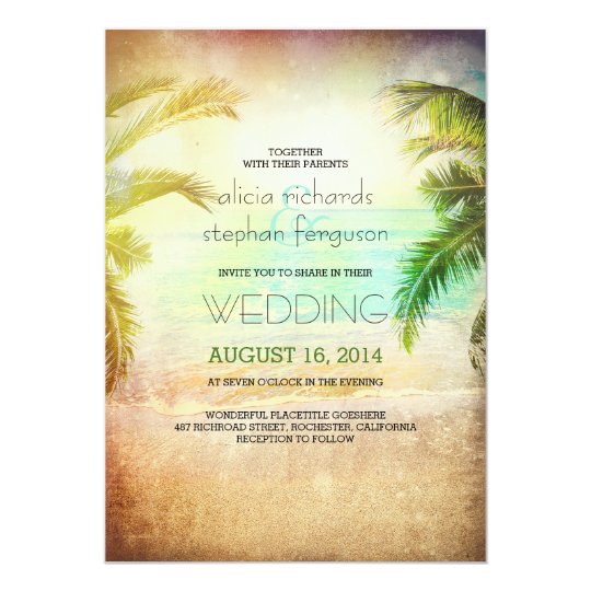 Sunset Beach Wedding Invitations 2