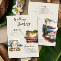 Sunset Beach Wedding Itinerary Card