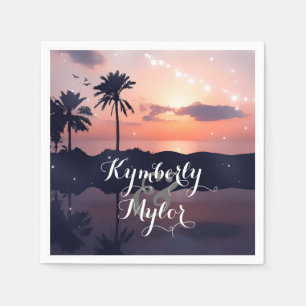 Sunset Beach Wedding Napkin
