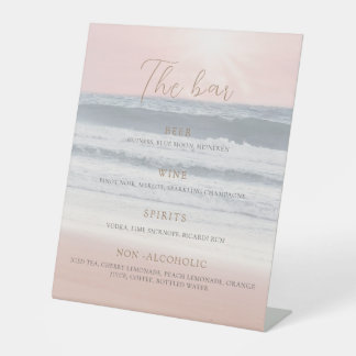 Sunset Beach Wedding | Oceanside Wedding Pedestal Sign