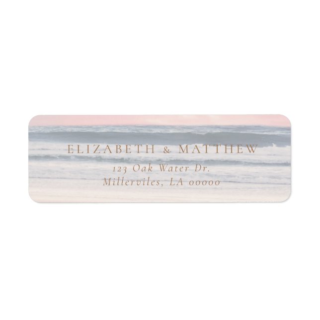 Sunset Beach Wedding | Oceanside Wedding Return Address Label (Front)