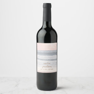 Sunset Beach Wedding Oceanside Wedding Wine Label