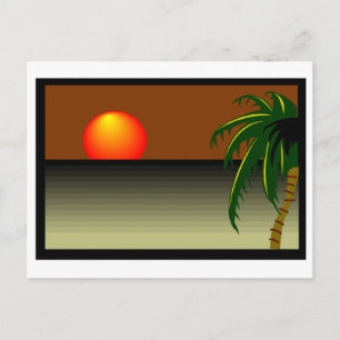 Sunset Beach Wedding Postcard