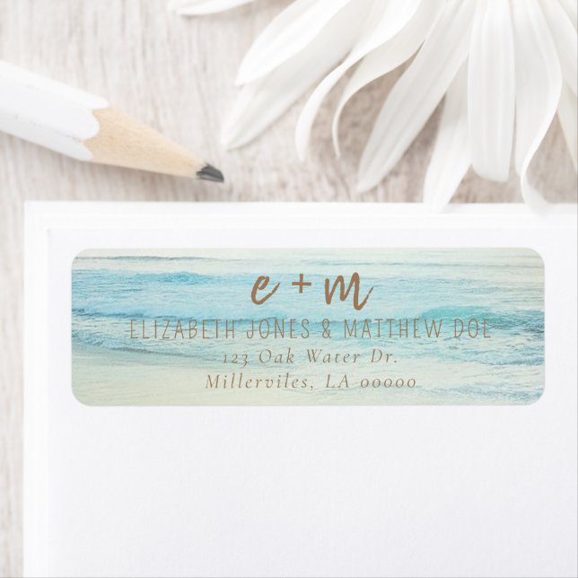 Sunset Beach Wedding Return Address Label (Insitu)