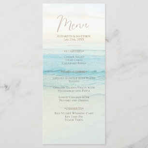 Sunset Beach Wedding Seaside Beach Wedding Menu