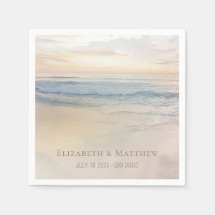 Sunset Beach Wedding Seaside Wedding Napkin