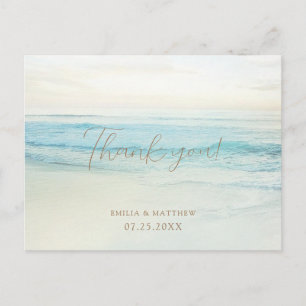Sunset Beach Wedding Thank you Postcard