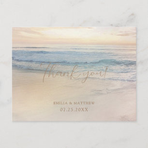 Sunset Beach Wedding Thank you Postcard