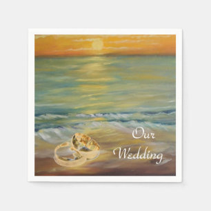 Sunset beach weddings napkin