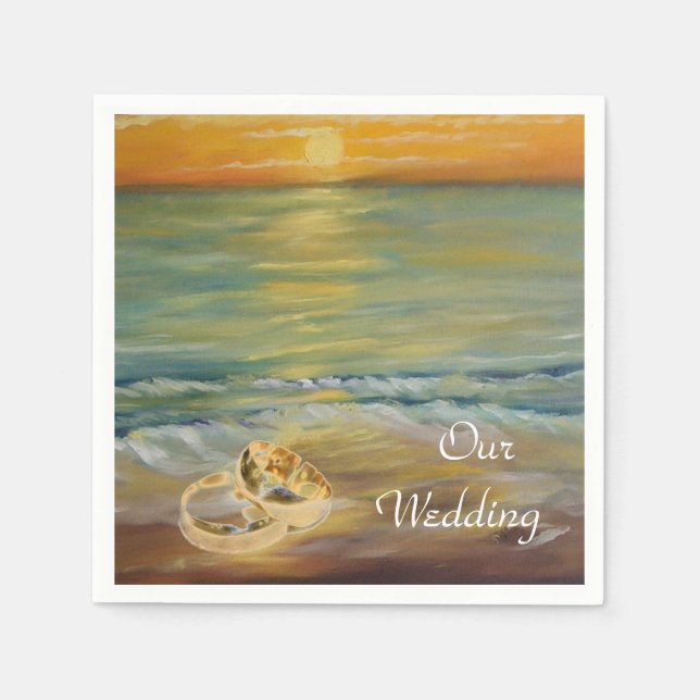 Sunset beach weddings napkin (Front)