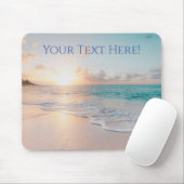 Sunset Beach With Gentle Waves, Your Message/Name Mouse Pad (With Mouse)