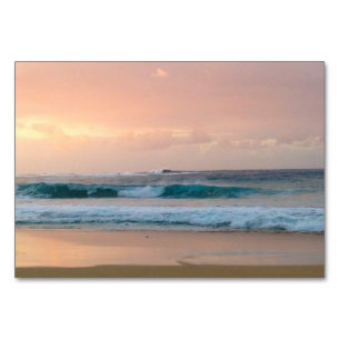 Sunset Beach with ocean Table Number