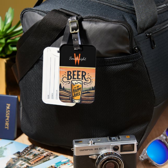 Sunset Beer in the Country Luggage Tag (Front & Back)