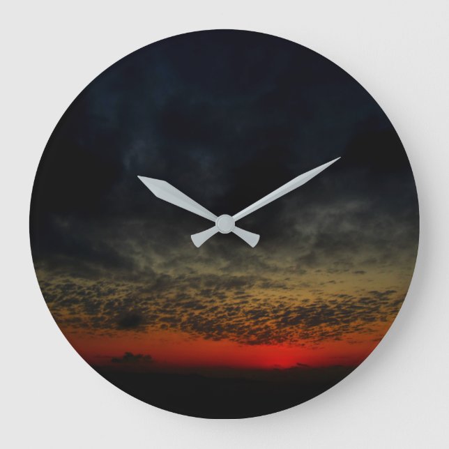 Sunset Before the Storm Large Clock (Front)