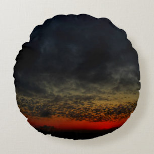 Sunset Before the Storm Round Cushion