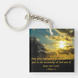 sunset bible verse 2 Peter 1:2 key chain