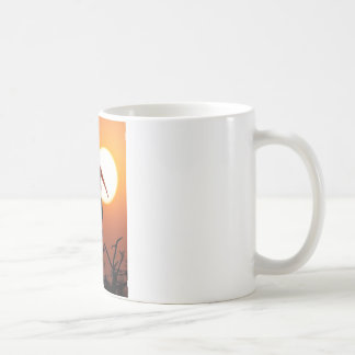 Sunset Bird on Branch – Nature Wall Art Coffee Mug