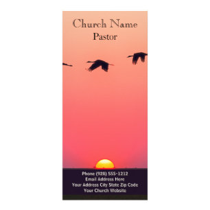Sunset Birds Church Bible Rack Card, Ministry Card