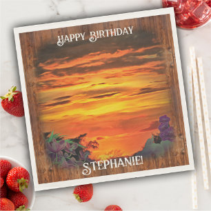 Sunset Birthday 2584  Napkin