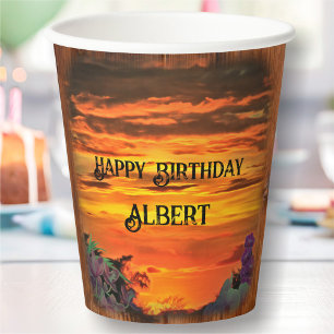 Sunset Birthday 2584  Paper Cups
