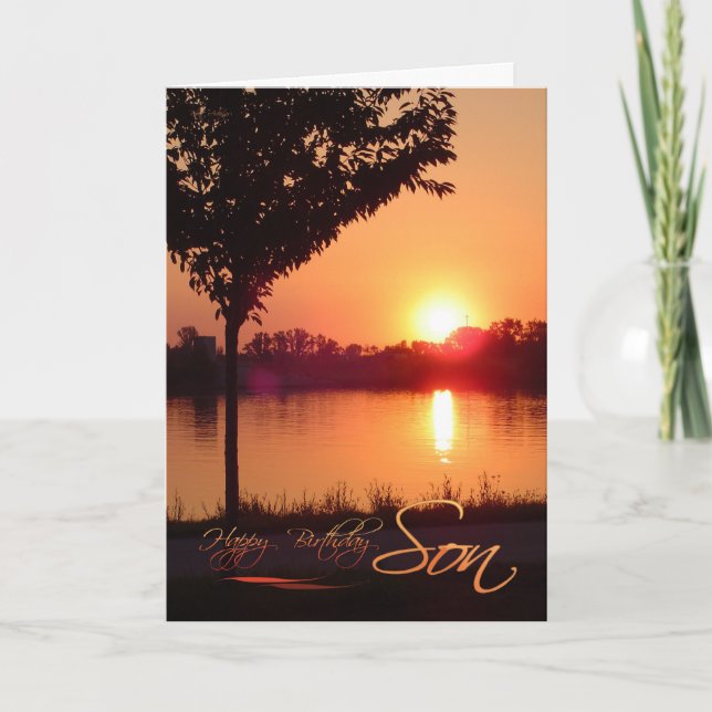 Sunset Birthday for Son Card (Front)