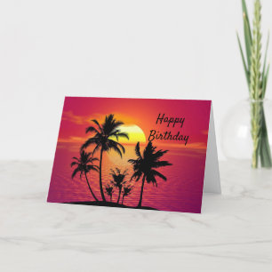Sunset Birthday Tropical Card