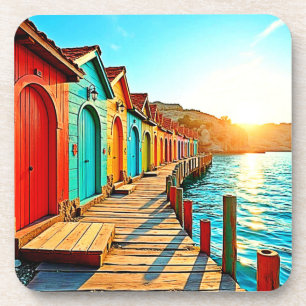 Sunset Bliss: Seaside Hues Coaster