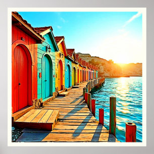 Sunset Bliss: Seaside Hues Poster