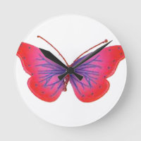 "Sunset Bloom" Red and Purple Butterfly Art Print