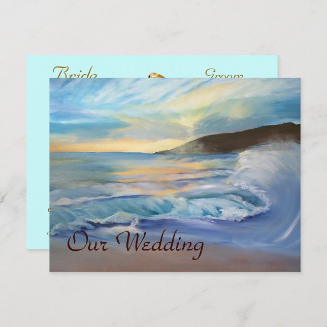 sunset blue wedding invitation (Creator Uploaded)
