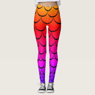 Sunset (Bold/Fade) mermaid scale Leggings