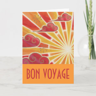 Sunset 'Bon Voyage' card orange