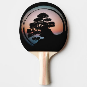 Sunset Bonsai Tree Ceramic Tile Desk Organiser Gol Ping Pong Paddle